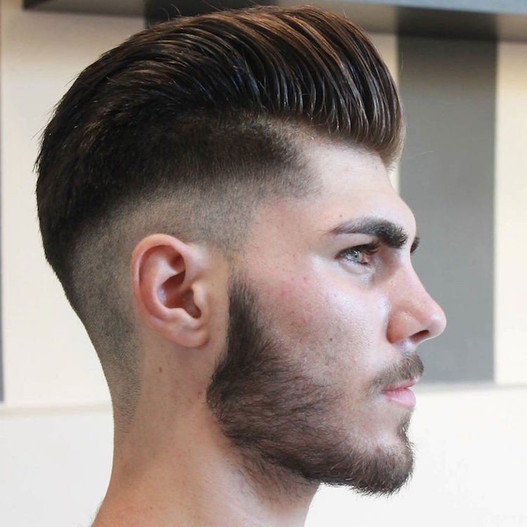 pompadour-frisure-mænd-fade-underskåret-skæg-mænds frisurer