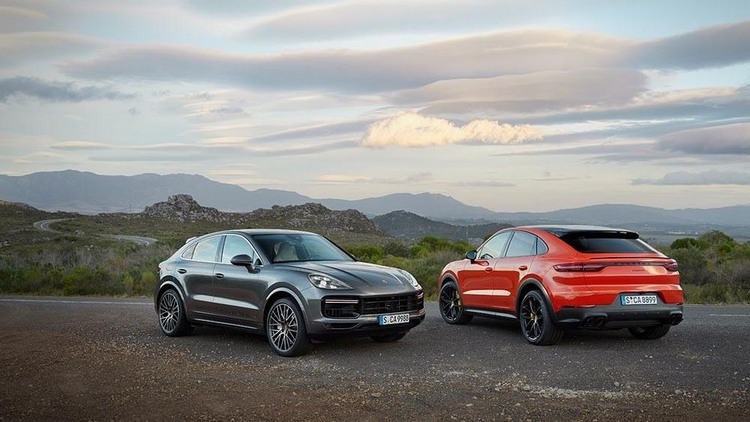 to farver grå og orange fra prosche cayenne coupe