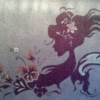 صورة ظلية لفتاة مصنوعة من ورق الحائط السائل