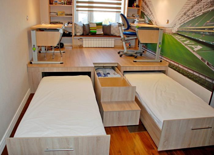 Παιδικό δωμάτιο με πτυσσόμενα κρεβάτια