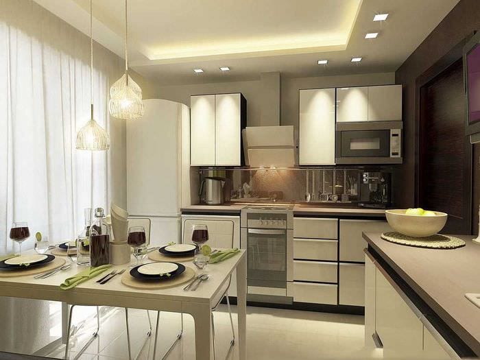 příklad světlého kuchyňského stylu 9 m2