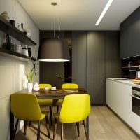 myšlenka světlého interiéru kuchyně 9 m2 fotografie