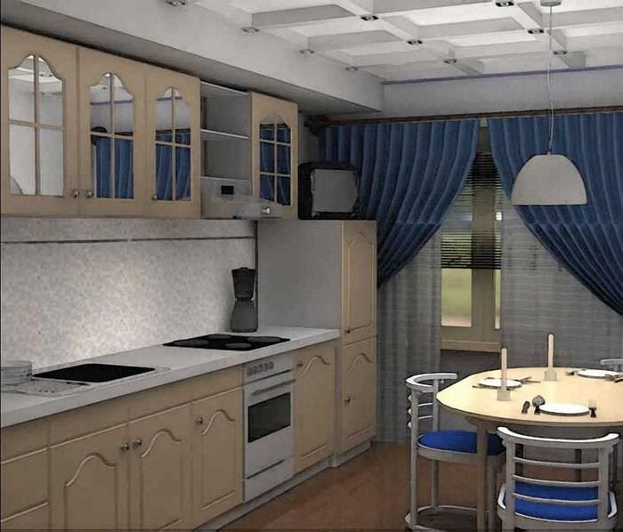 možnost světlého designu kuchyně 9 m2