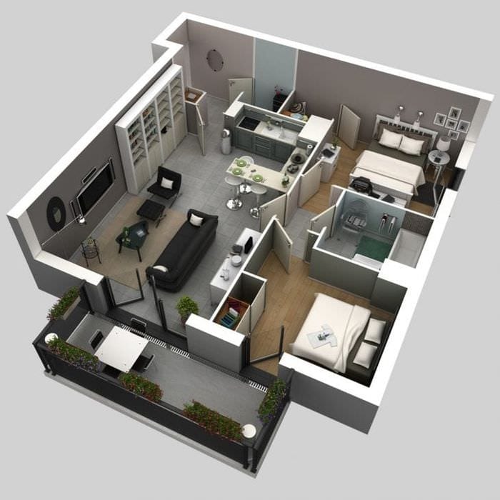3D interiér obývacího pokoje