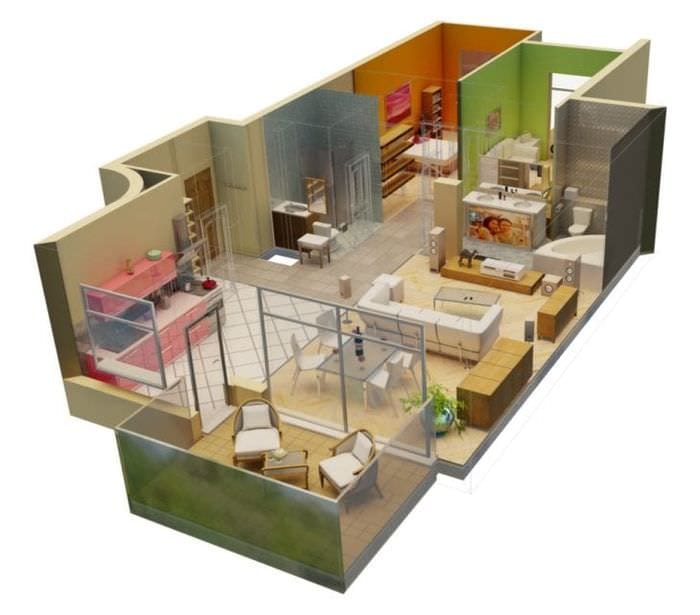 3D design obývacího pokoje