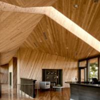 زخرفة السقف المعقدة مع المواد الخشبية