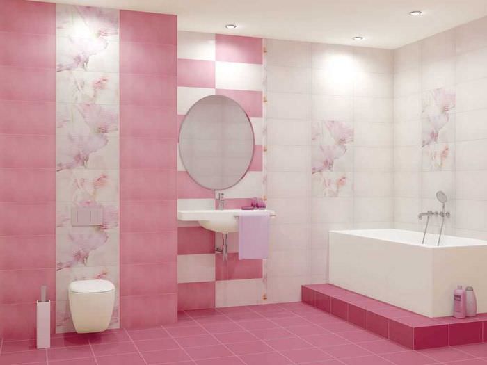 Интериорът на комбинираната баня в романтичен стил