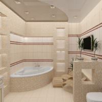 Комбинирана баня с ъглова вана