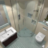 Комбинирана баня със стъклен душ