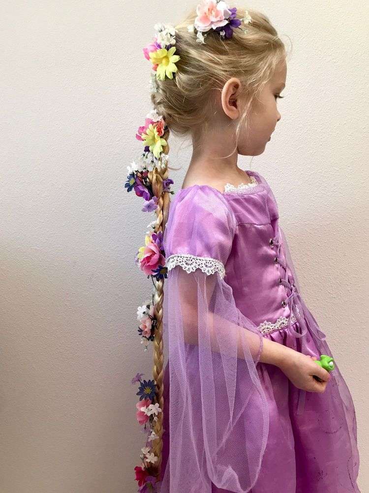Rapunzel fletning instruktioner prinsesse frisure børn