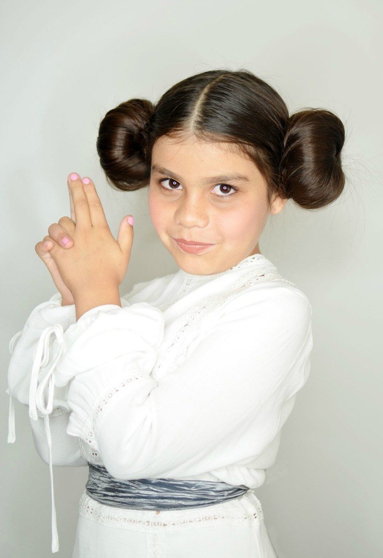 Frisure Prinsesse Leia Star Wars kostumer til piger