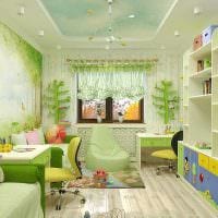 példa egy gyönyörű stílusú gyermekszoba két gyermekre fotó