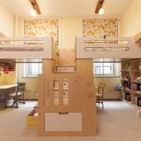 a kétgyermekes gyermekszoba gyönyörű kialakításának ötlete