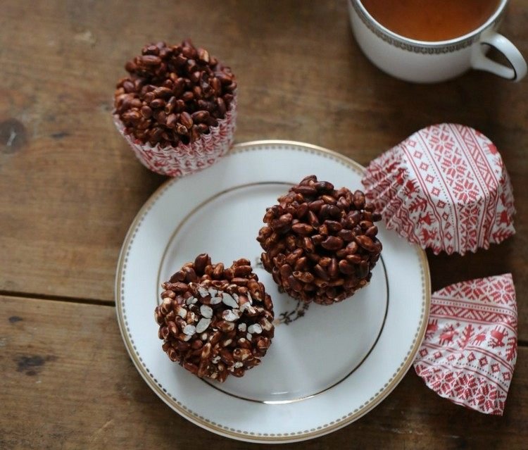 Lav selv puffede ris med chokolade