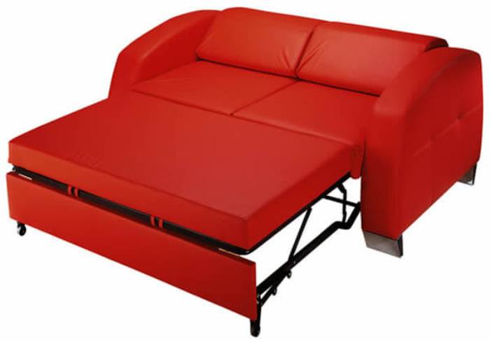 Ein Sofa mit Schlafplatz.