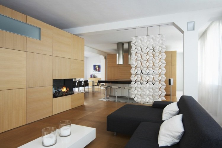 stue rumdeler design hvid hængende moderne