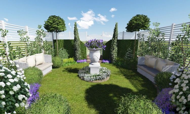 havedesign-rektangulære-have-planter-udendørs-møbler
