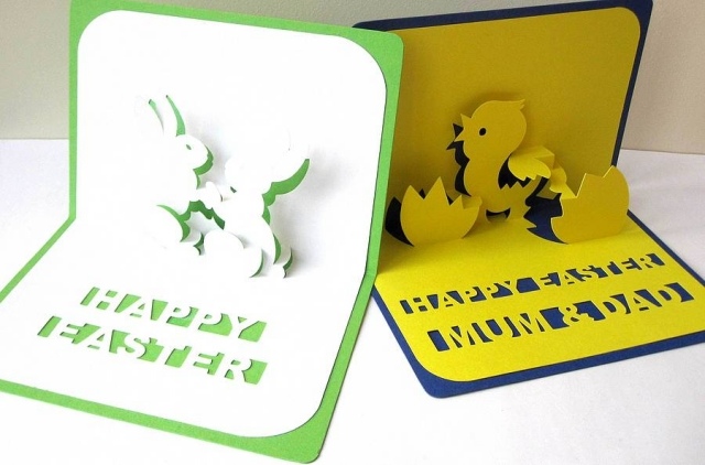 3d kort-gør-det-selv med farverige papirpåskegaver borddekorationer
