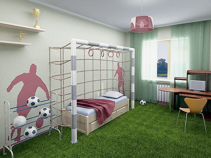 חדר ילדים בסגנון ספורט לילד