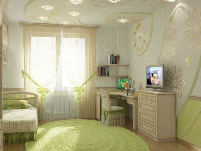 צילום עיצוב חדר הילדים בגוונים בהירים