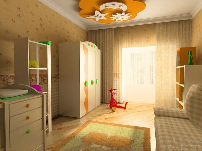 עיצוב מסוגנן של חדר ילדים לילד שזה עתה נולד