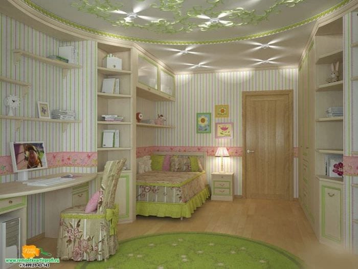 עיצוב מואר של חדר ילדים מרווח
