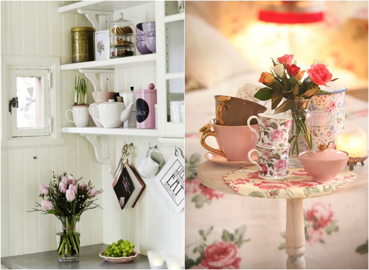 romantisk-look-retter-køkken-blomster-pink-polka-prikker