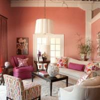 ένα παράδειγμα χρήσης του ροζ σε μια όμορφη φωτογραφία διακόσμησης δωματίου