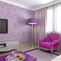 ένα παράδειγμα χρήσης του ροζ σε μια φωτεινή φωτογραφία σχεδιασμού δωματίου