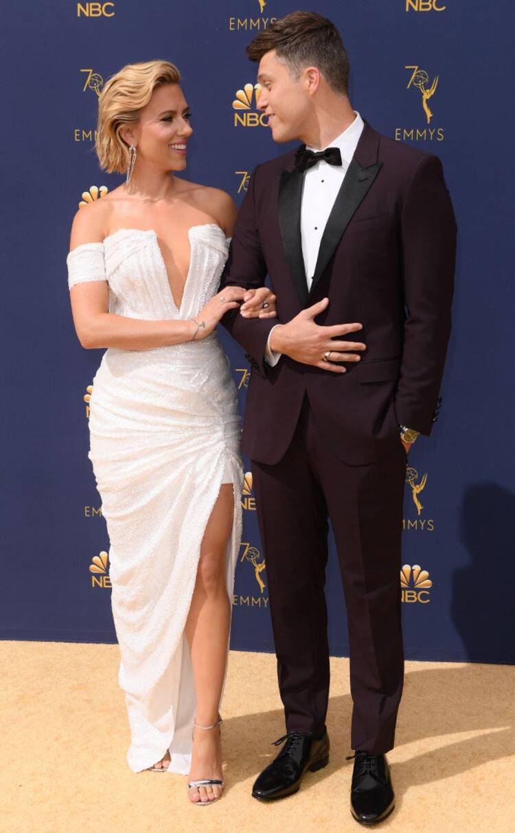 Scarlett Johansson og Colin Jost 2018 Primetime Emmy Awards