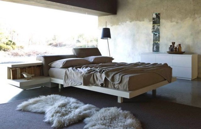 møblering ideer soveværelse-Morfeo seng design-Tæppe-Fell