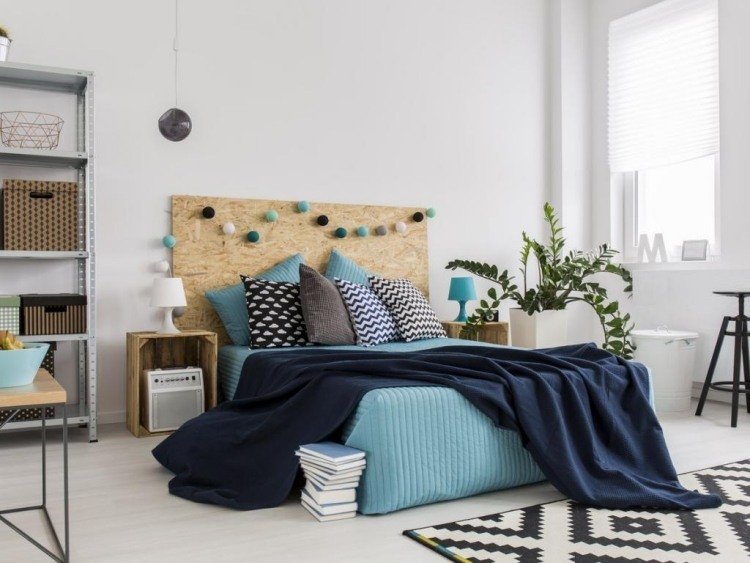Soveværelse-hyggeligt-design-skandinavisk-smukt sengetæppe