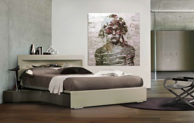 Soveværelse ideer 2015 maleri væg sengebord beige farve