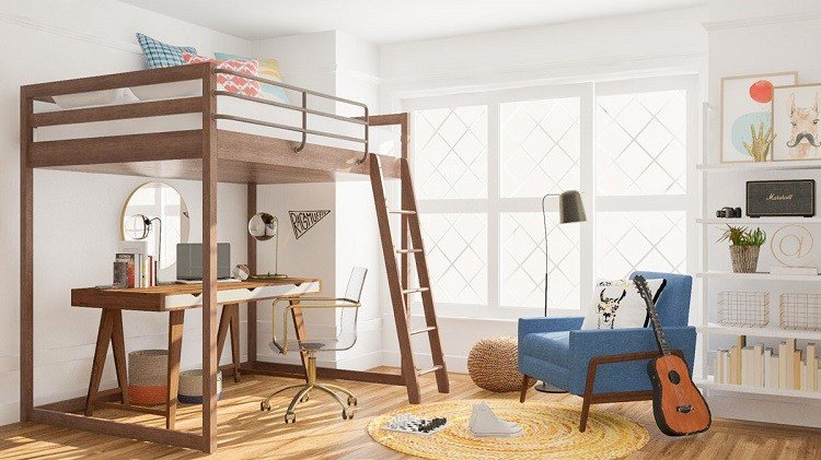 tips til små børneværelser til dekoration af soveværelser med skrivebord