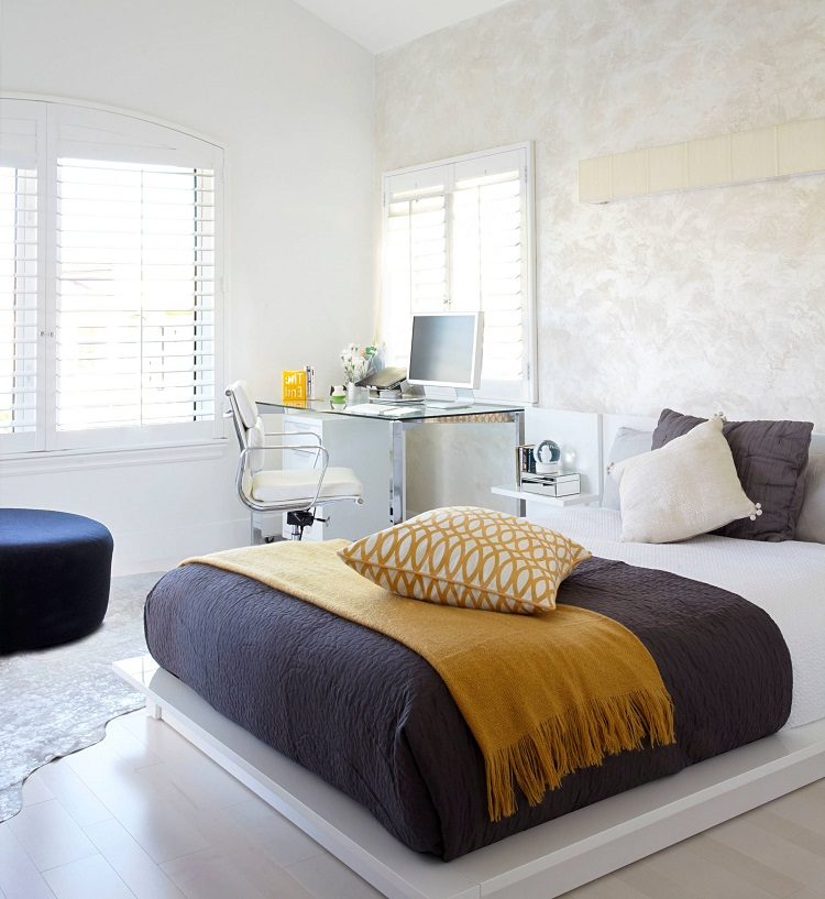 ideer til små soveværelser med trends til skrivebordsmøbler