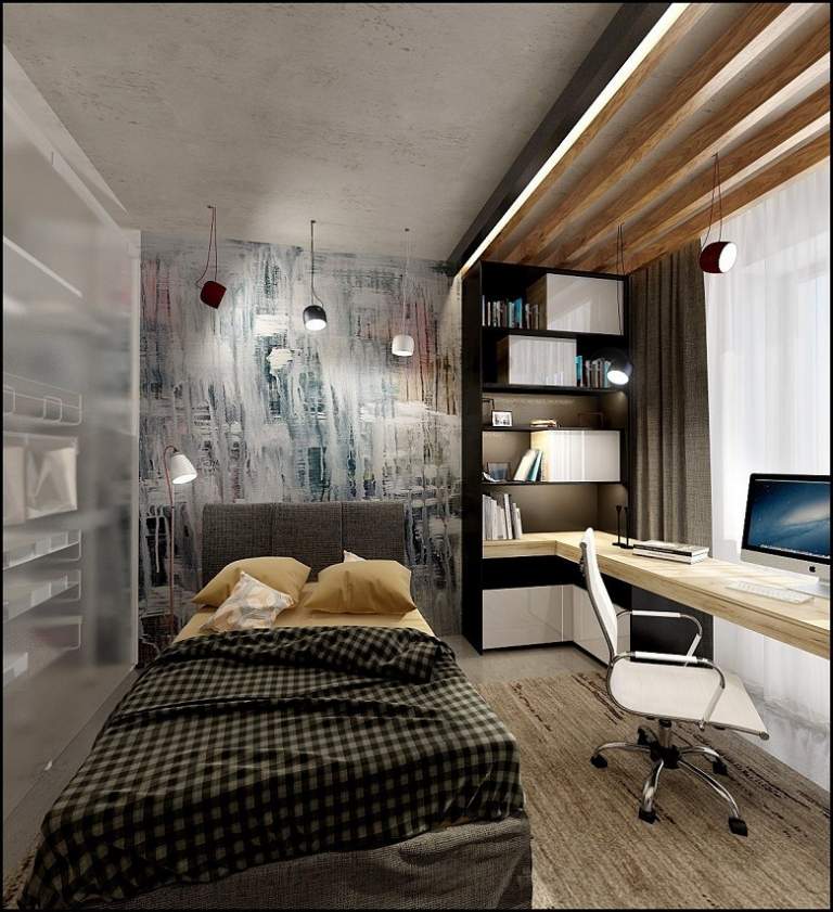 Soveværelsesideer med skrivebordsmøbler tendenser til indretning af lille lejlighed
