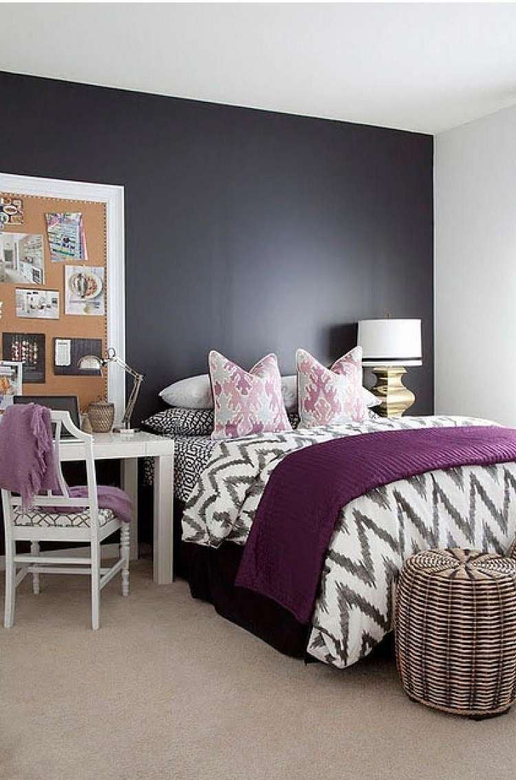 Soveværelsesideer med skrivebordsvæg farve grå indretning ideer