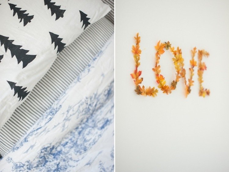 vinduesdekoration-efterår-gør-det-selv-diy-efterårsblade-orange-gul-kærlighed-væg-dekoration