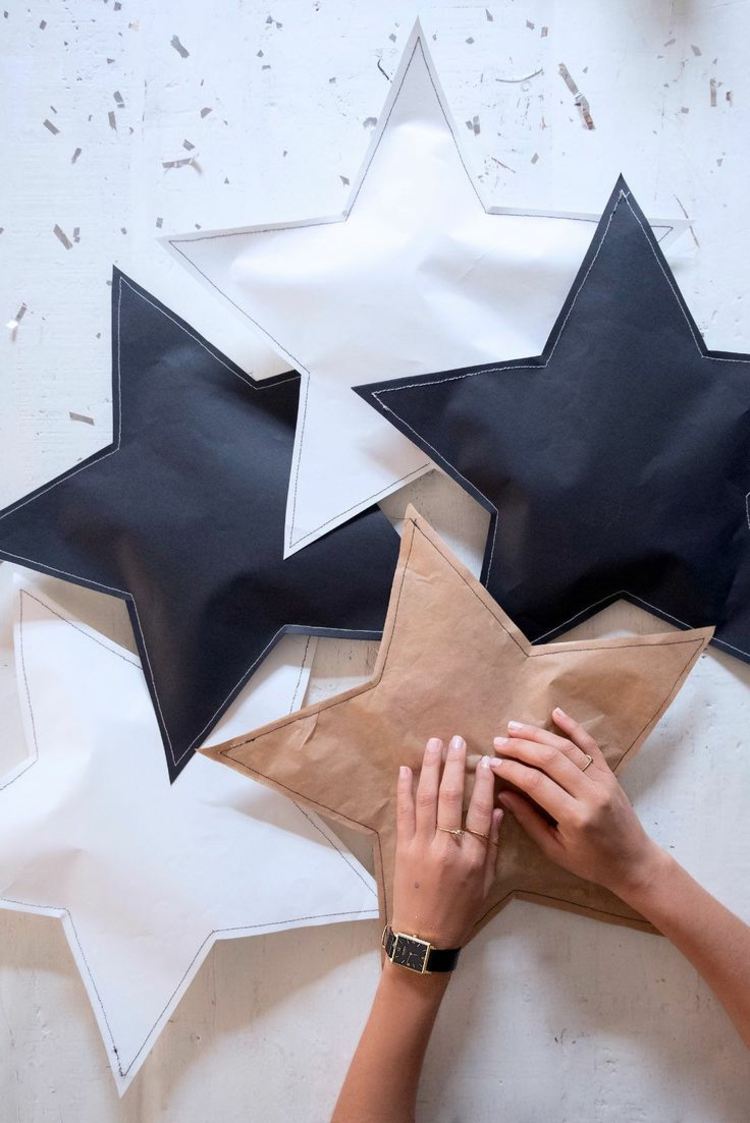 stjerner tinker børn brød papir syning limning gave indpakning
