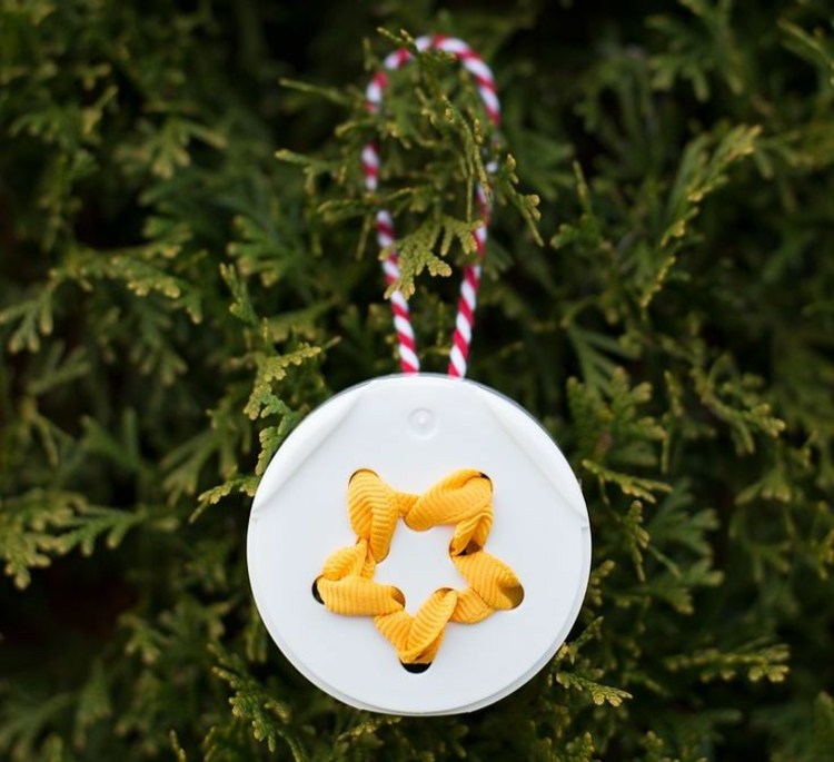 stjerne tinker børn hoved dekoration bånd gul lav juletræ dekorationer selv
