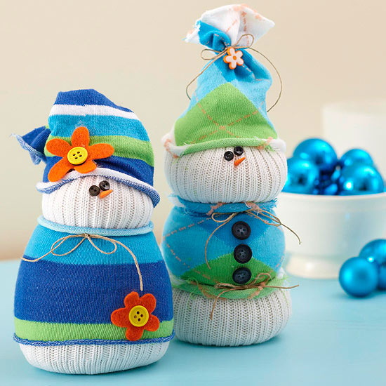 deco farvede juleideer snemand sokker fyldstof bomuld