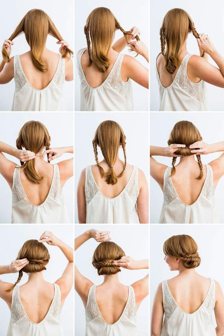 damer updo idé nemme instruktioner diy