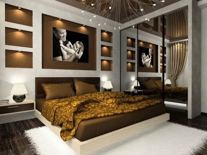 helles Wohnzimmerdesign in Schokoladenfarbe