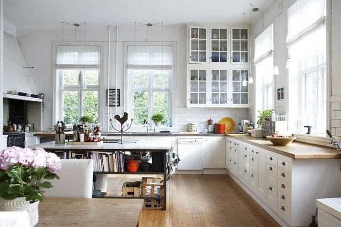 светъл кухненски стил в шведски стил
