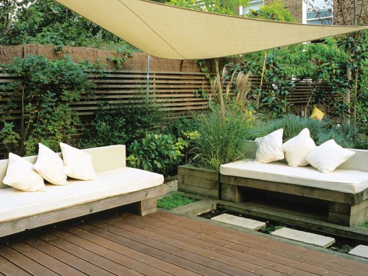 Byg en privat skærm have selv terrasse markise stakit hegn bambus