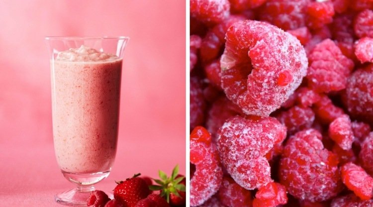 hindbær smoothie jordbær glas opskrifter ideer