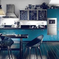možnosť použitia jasne modrej v dizajne fotografie bytu