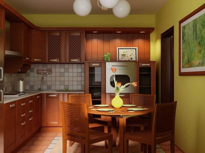 combinație de culori luminoase în interiorul bucătăriei