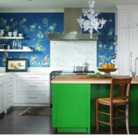 combinând culori luminoase în interiorul tabloului de bucătărie