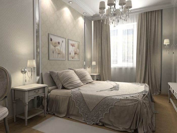 светъл дизайн на спалня в различни цветове